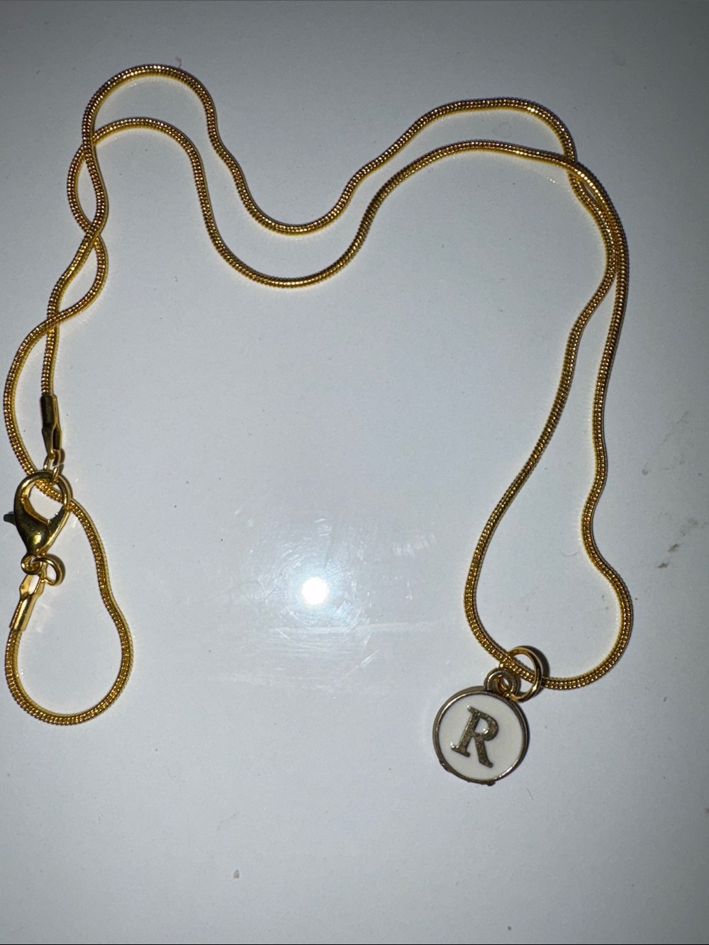 Gold Initial 'R' Pendant Necklace - Women's Jewelry